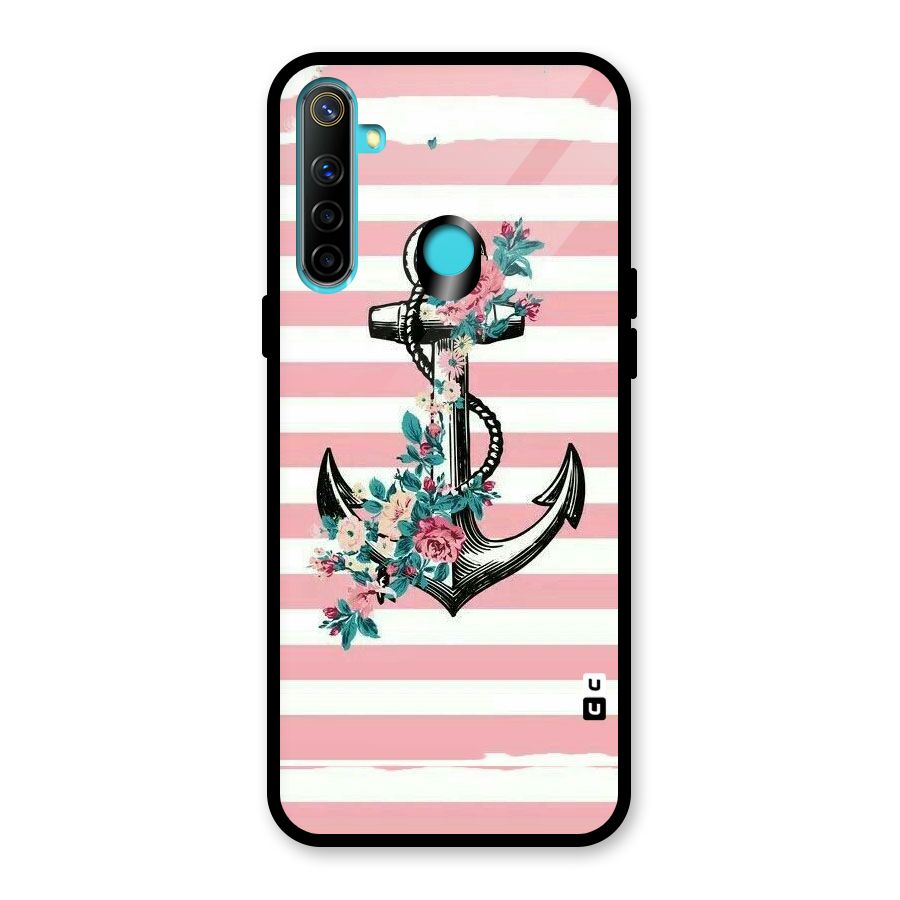 Floral Anchor Glass Back Case for Realme 5