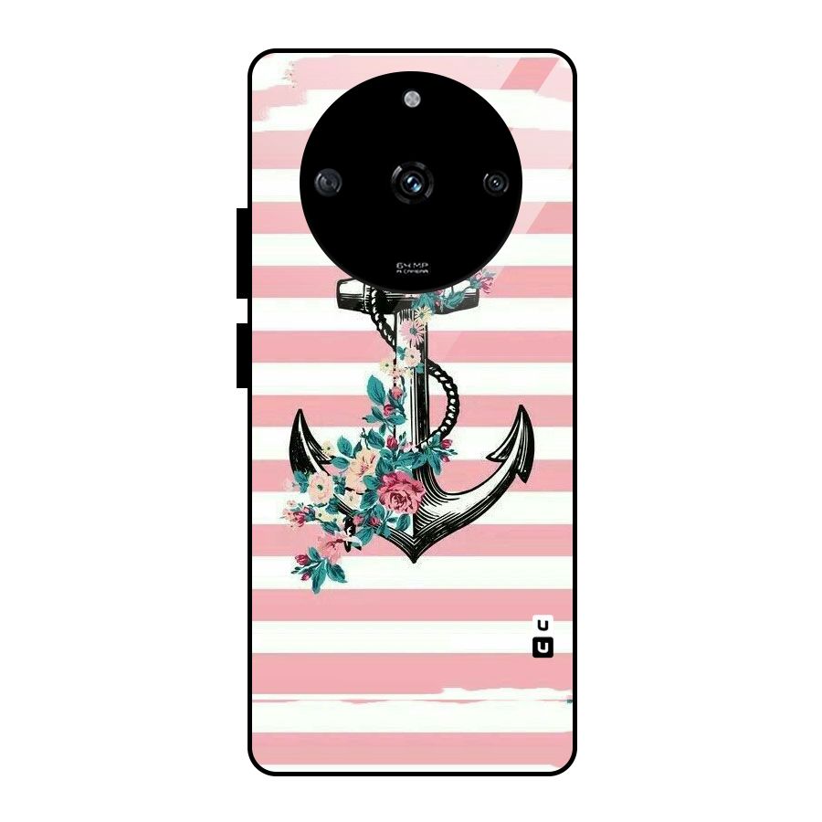 Floral Anchor Glass Back Case for Realme Narzo 60 5G