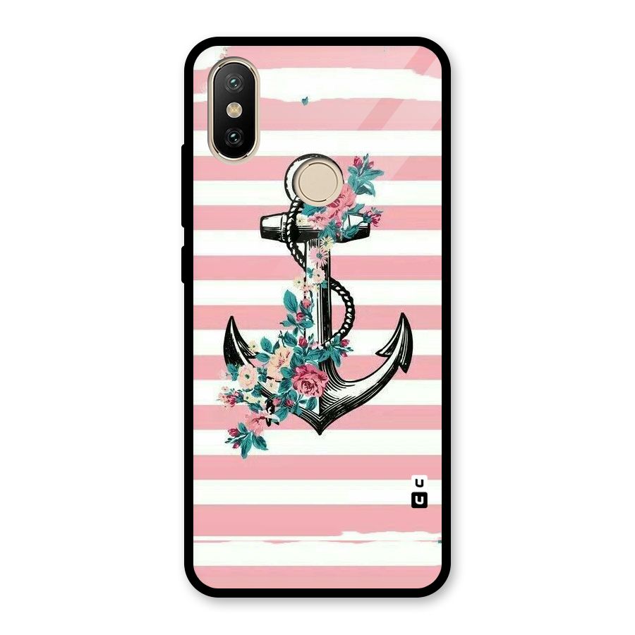 Floral Anchor Glass Back Case for Redmi A2