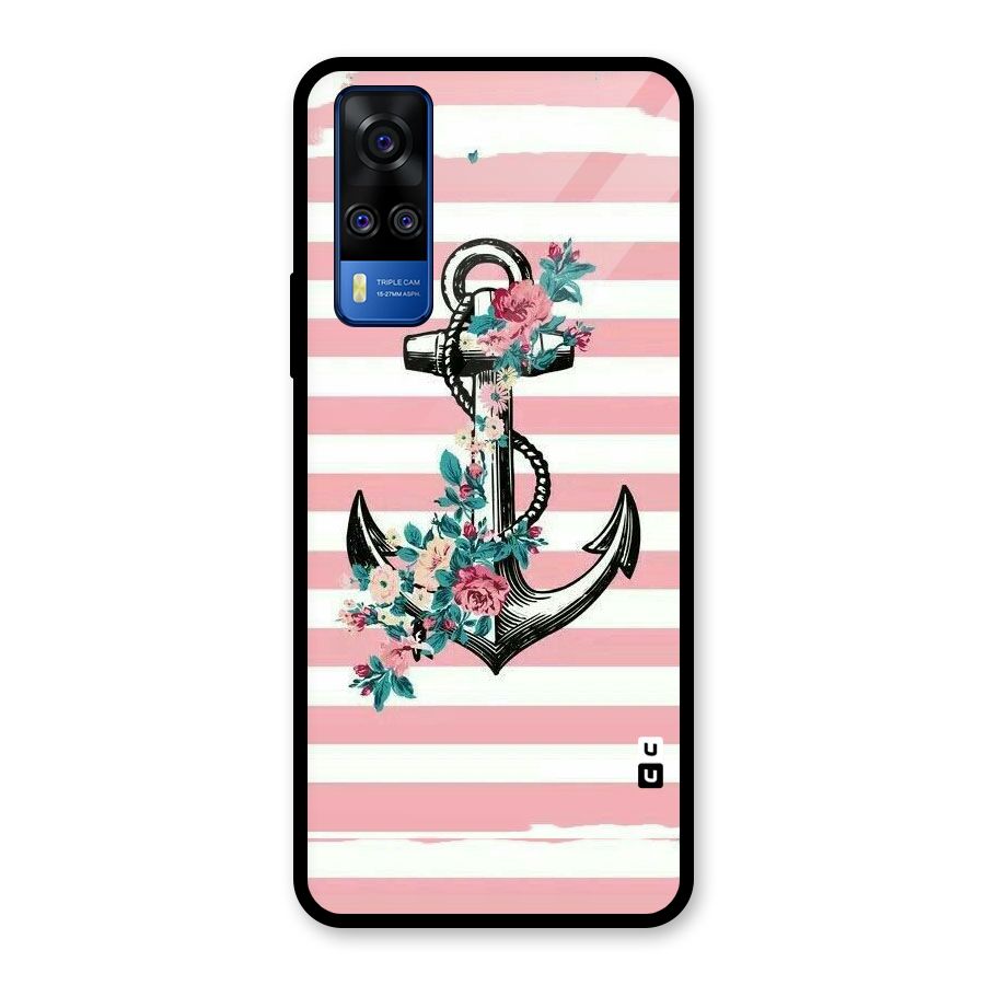 Floral Anchor Glass Back Case for Vivo Y31