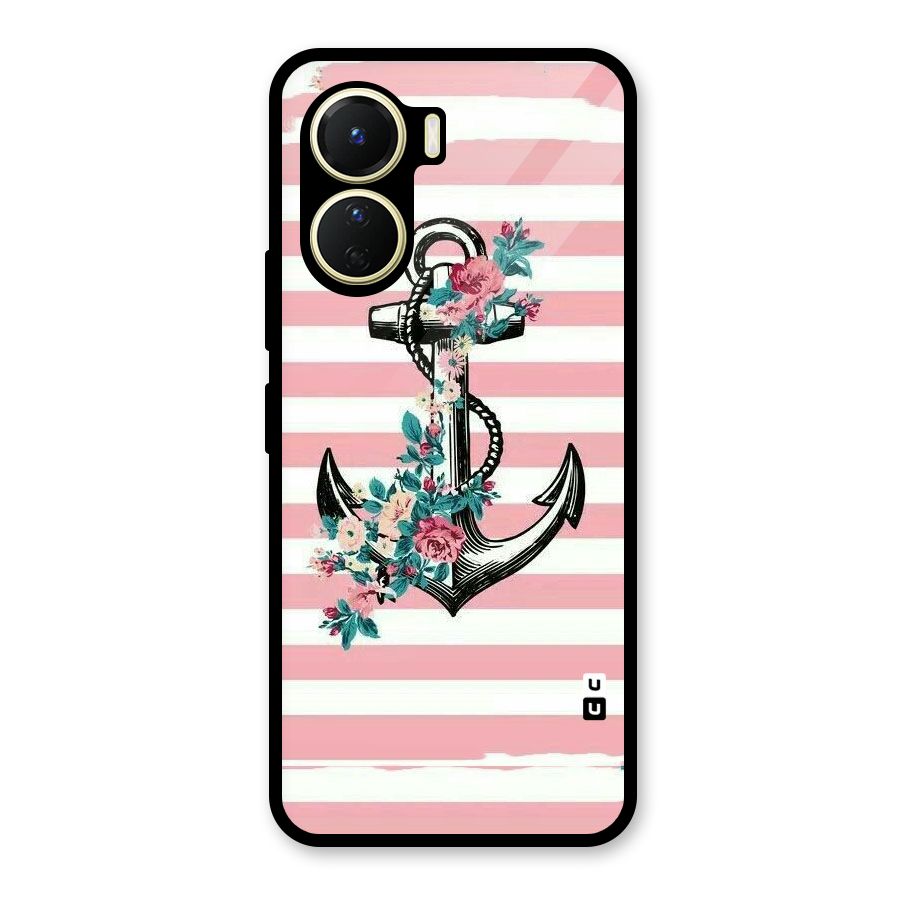 Floral Anchor Glass Back Case for Vivo Y56