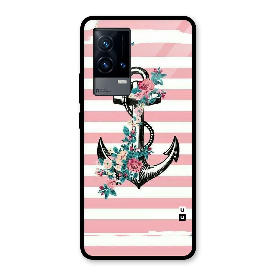 Floral Anchor Glass Back Case for iQOO 9 5G