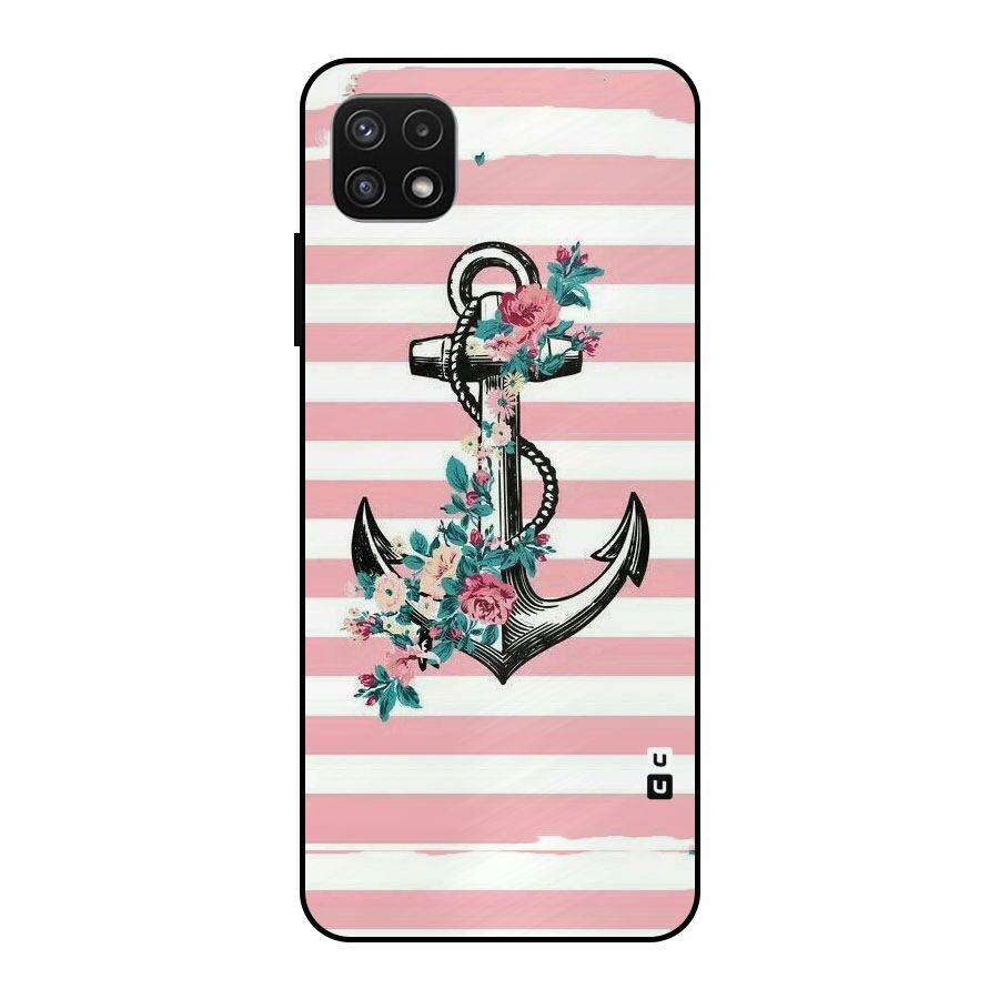 Floral Anchor Metal Back Case for Galaxy A22 5G