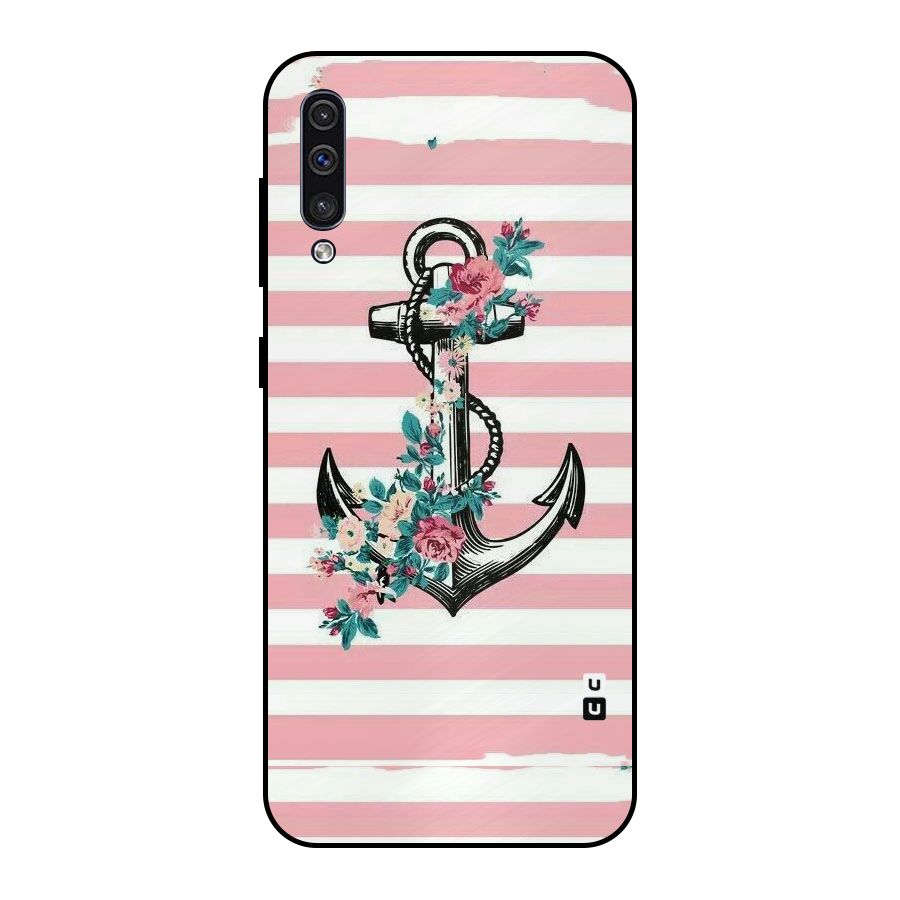 Floral Anchor Metal Back Case for Galaxy A30s
