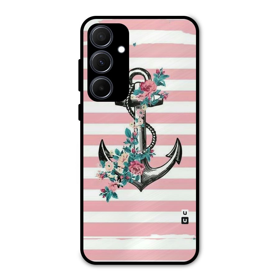 Floral Anchor Metal Back Case for Galaxy A35
