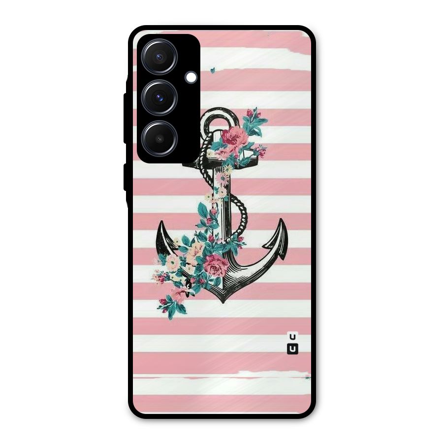 Floral Anchor Metal Back Case for Galaxy A55