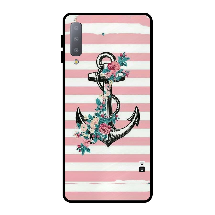 Floral Anchor Metal Back Case for Galaxy A7 (2018)
