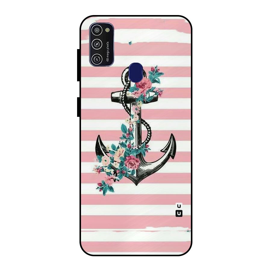Floral Anchor Metal Back Case for Galaxy M21