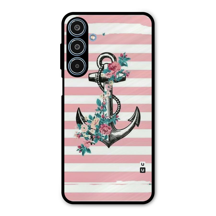 Floral Anchor Metal Back Case for Galaxy M35