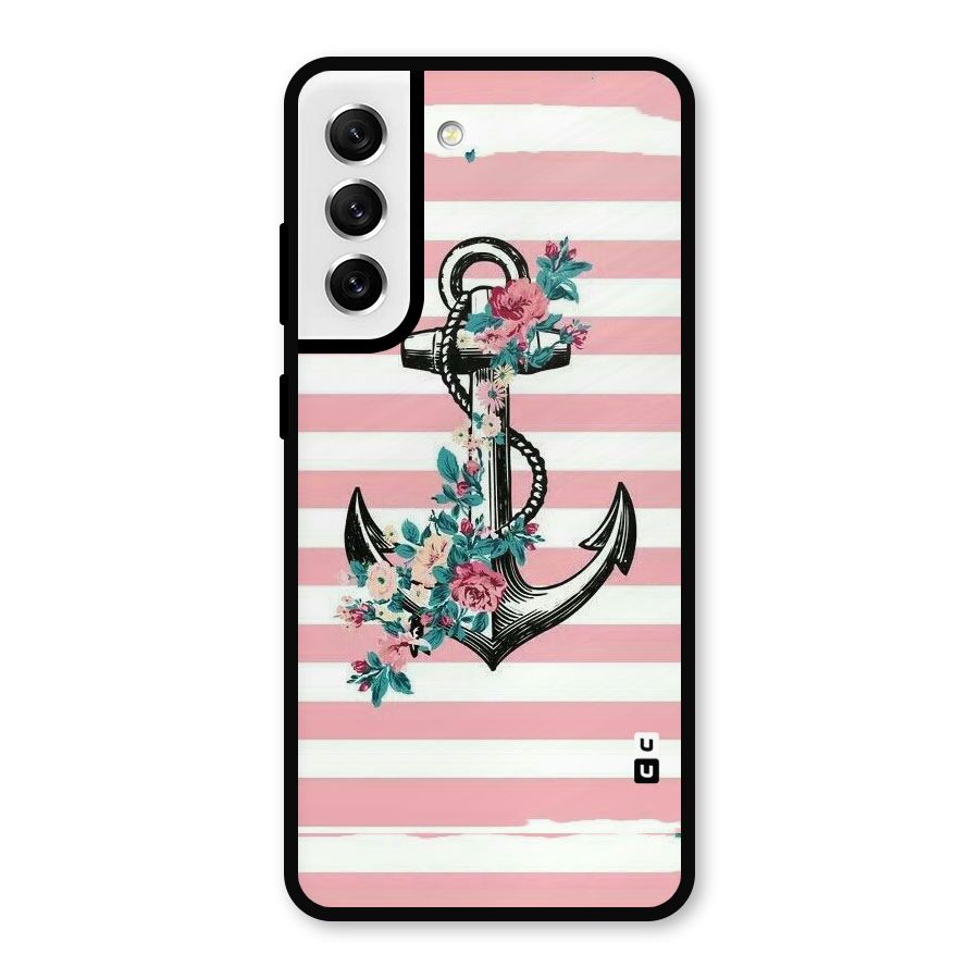 Floral Anchor Metal Back Case for Galaxy S21 FE 5G