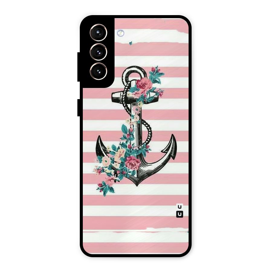 Floral Anchor Metal Back Case for Galaxy S21 Plus