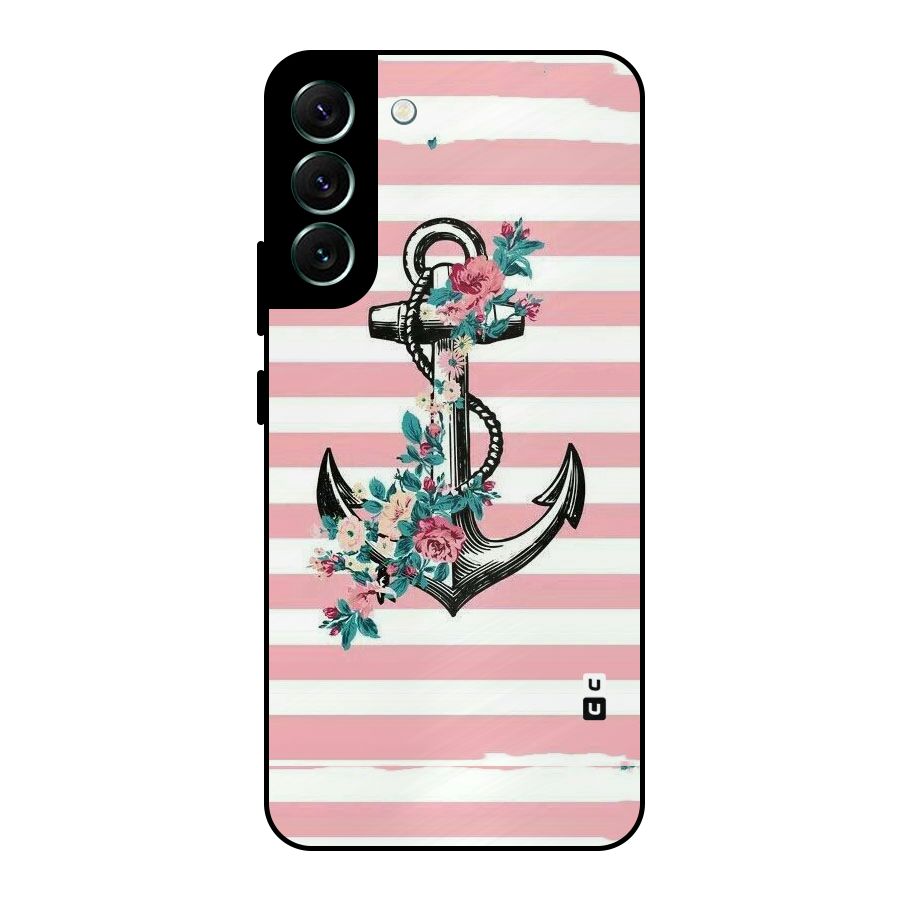 Floral Anchor Metal Back Case for Galaxy S22 Plus 5G