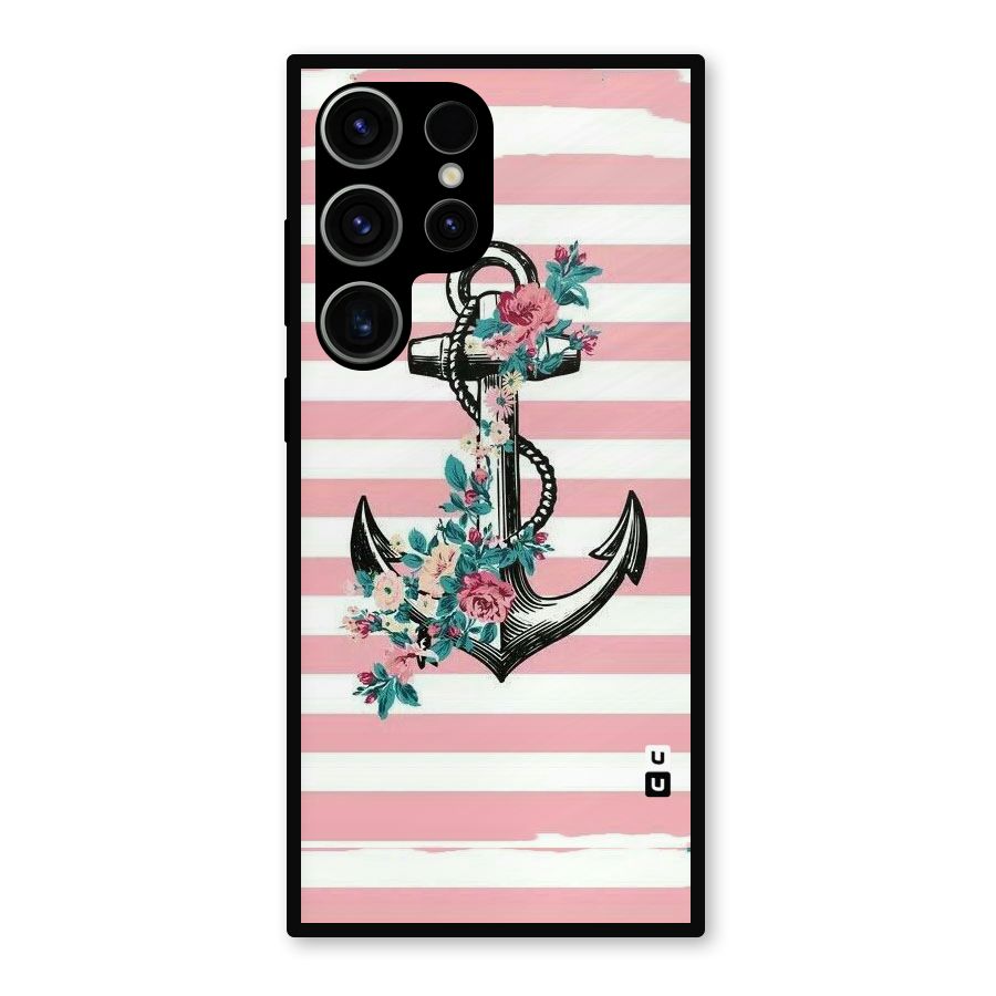 Floral Anchor Metal Back Case for Galaxy S23 Ultra