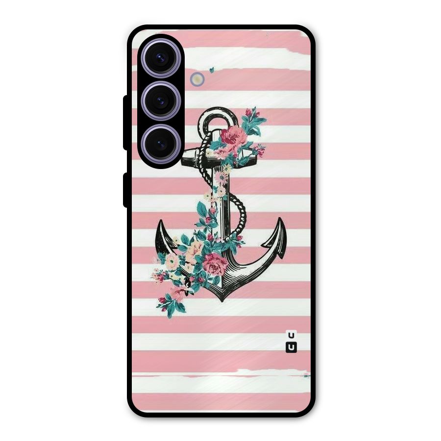 Floral Anchor Metal Back Case for Galaxy S24
