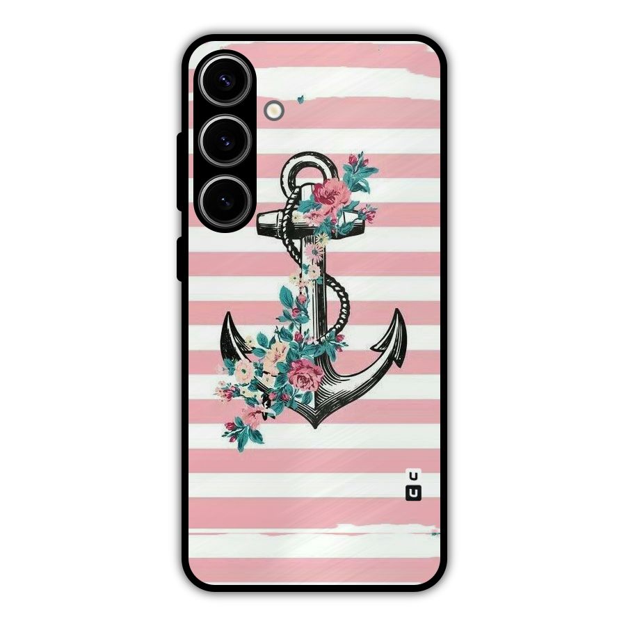 Floral Anchor Metal Back Case for Galaxy S24 Plus