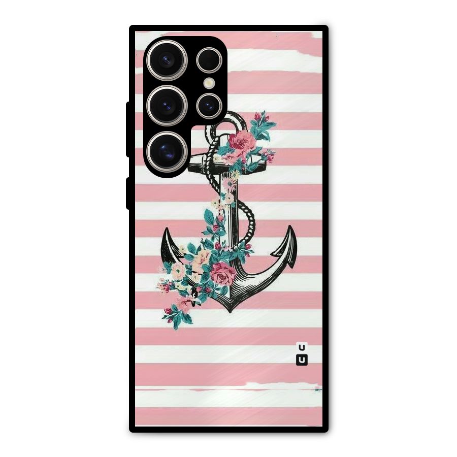 Floral Anchor Metal Back Case for Galaxy S24 Ultra