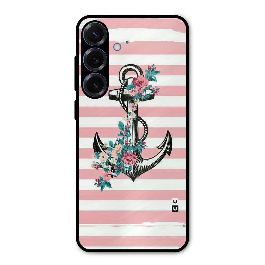 Floral Anchor Metal Back Case for Galaxy S25 Plus