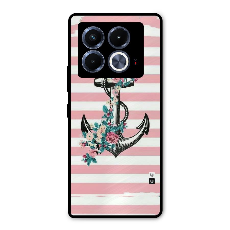 Floral Anchor Metal Back Case for Infinix Note 40 5G