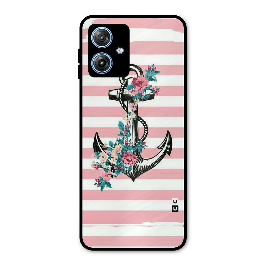 Floral Anchor Metal Back Case for Moto G54