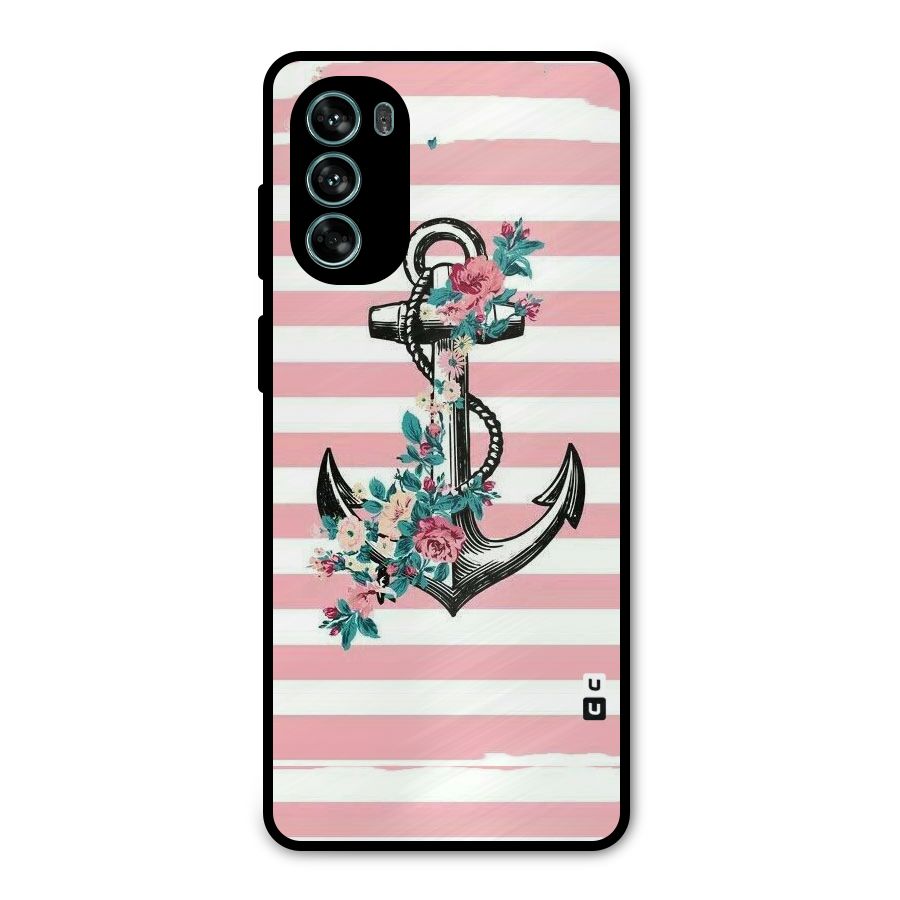Floral Anchor Metal Back Case for Moto G62