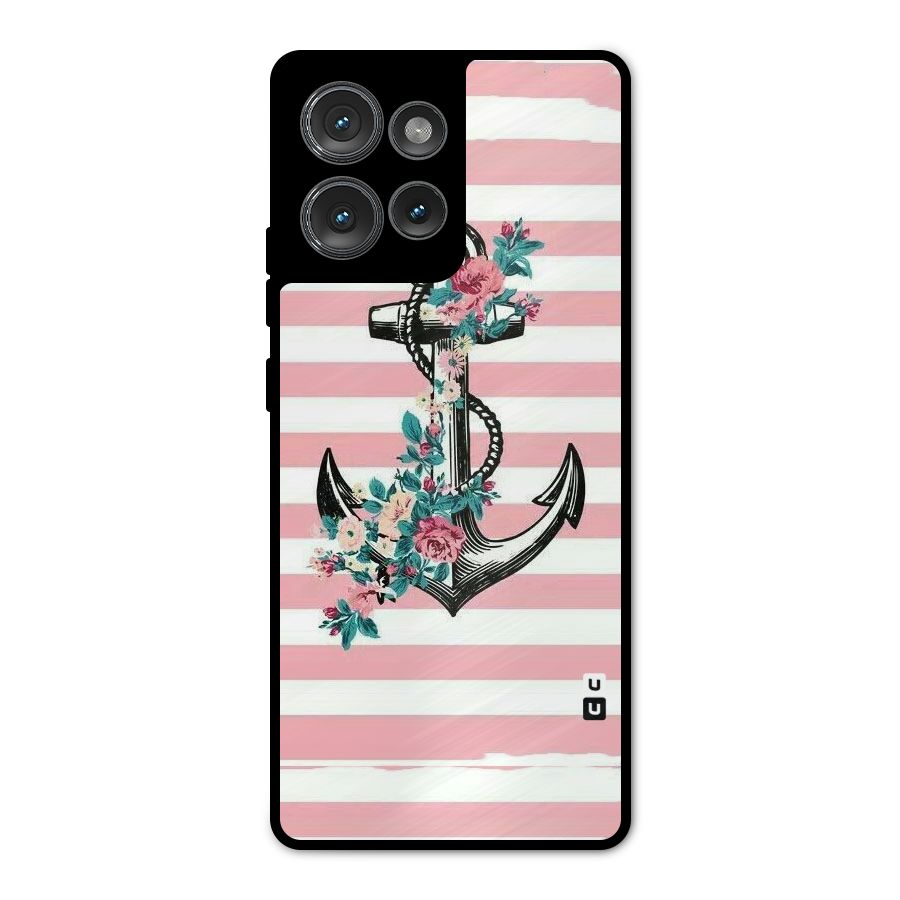 Floral Anchor Metal Back Case for Motorola Edge 50