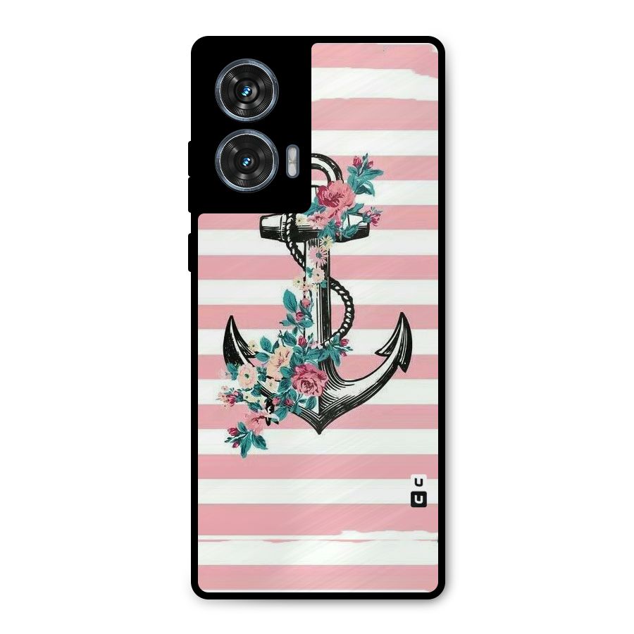 Floral Anchor Metal Back Case for Motorola Edge 50 Fusion