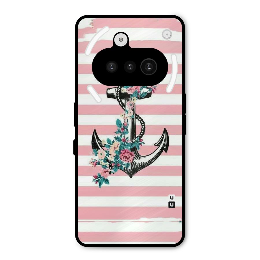 Floral Anchor Metal Back Case for Nothing Phone 3a