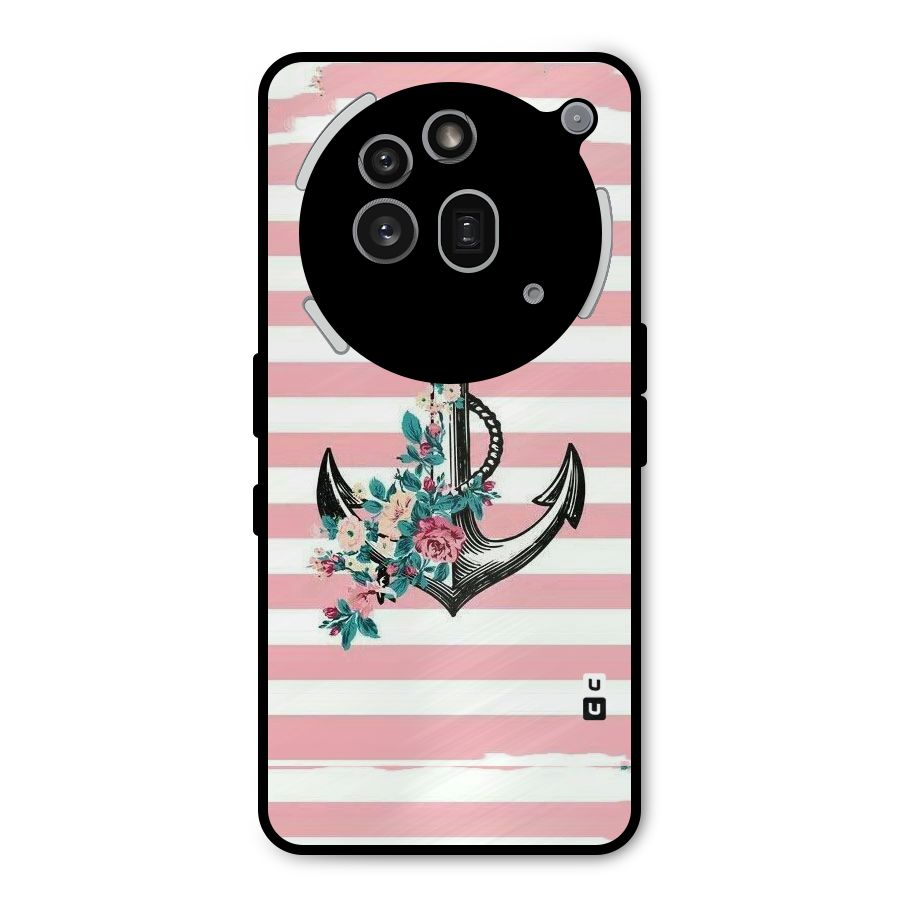 Floral Anchor Metal Back Case for Nothing Phone 3a Pro