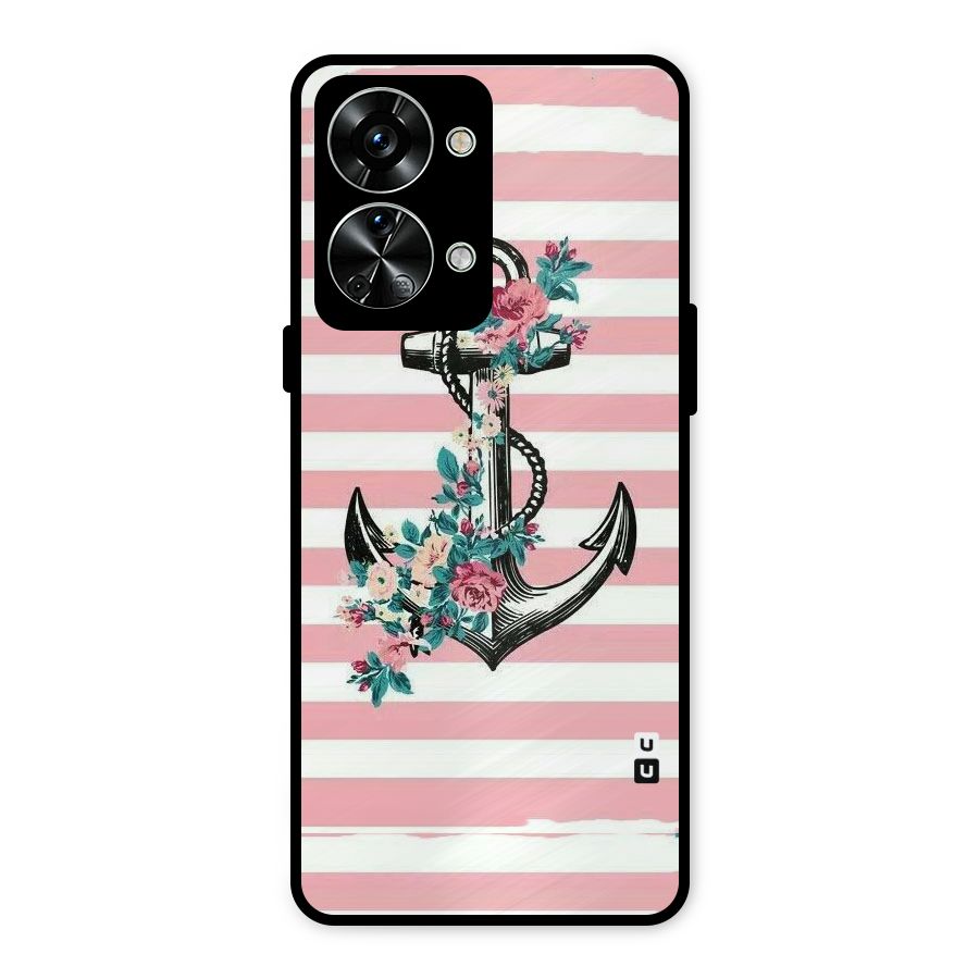 Floral Anchor Metal Back Case for OnePlus Nord 2T