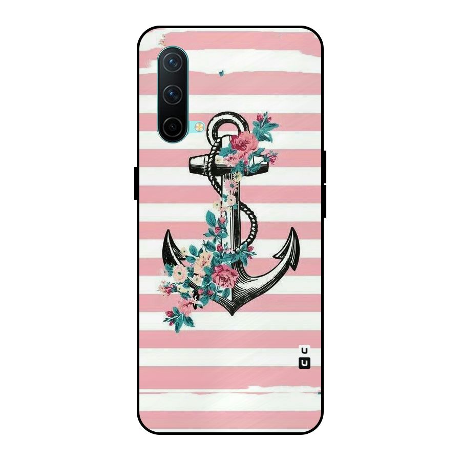 Floral Anchor Metal Back Case for OnePlus Nord CE 5G