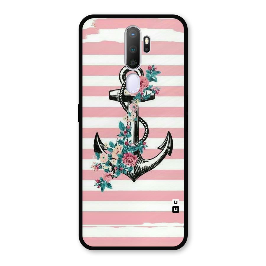 Floral Anchor Metal Back Case for Oppo A9 (2020)