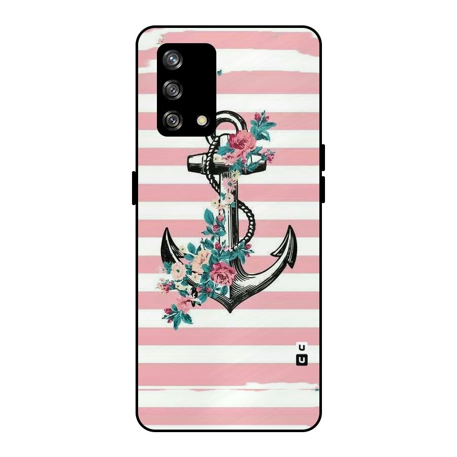 Floral Anchor Metal Back Case for Oppo F19