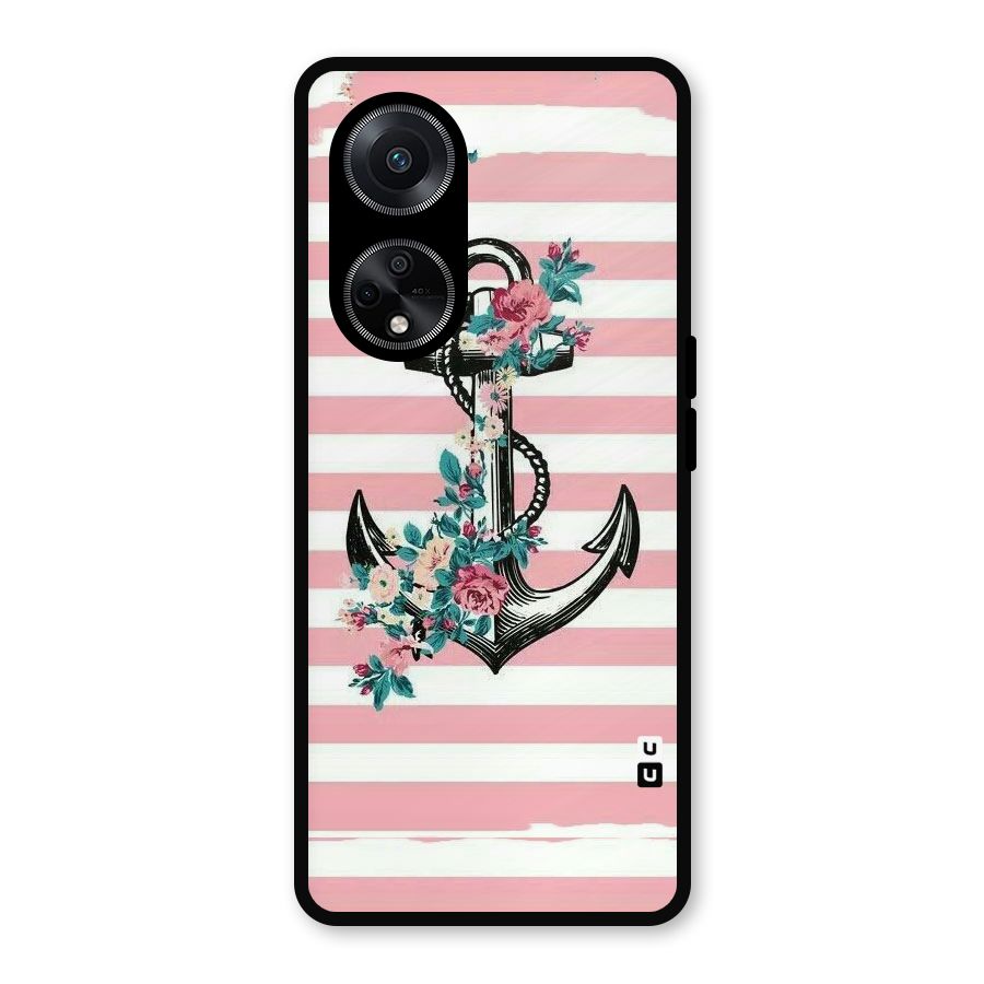 Floral Anchor Metal Back Case for Oppo F23