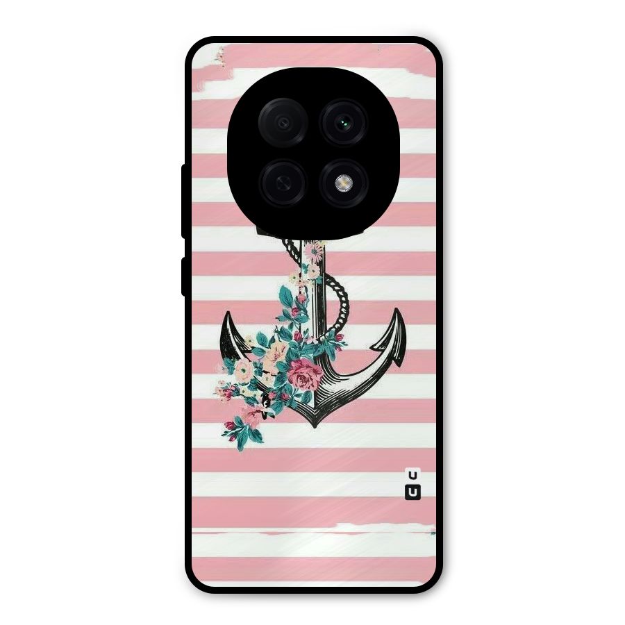 Floral Anchor Metal Back Case for Oppo F29 Pro