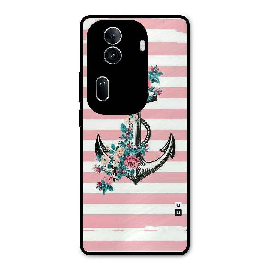 Floral Anchor Metal Back Case for Oppo Reno11 Pro 5G