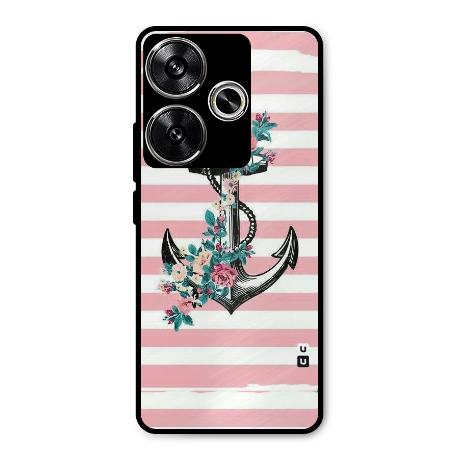 Floral Anchor Metal Back Case for Poco F6