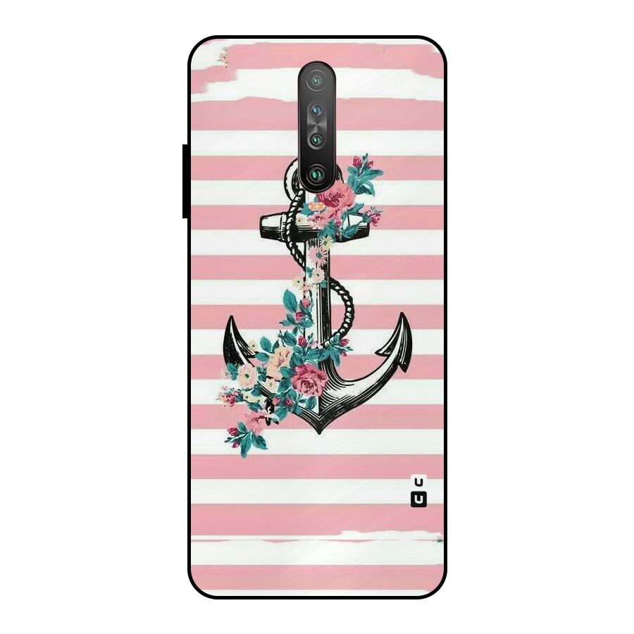Floral Anchor Metal Back Case for Poco X2