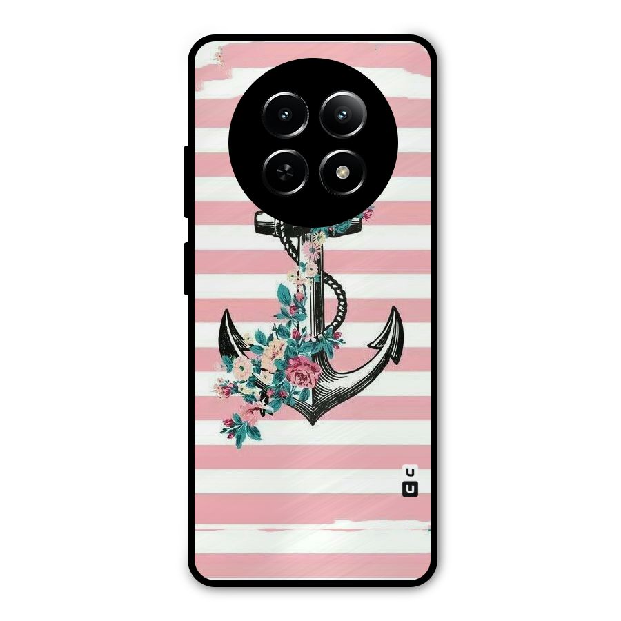 Floral Anchor Metal Back Case for Realme 12 5G