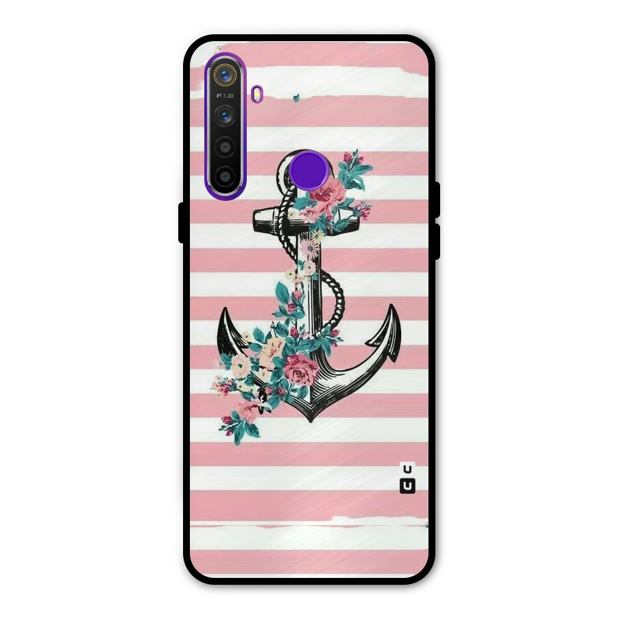Floral Anchor Metal Back Case for Realme 5