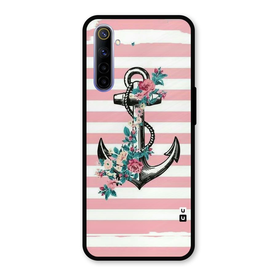 Floral Anchor Metal Back Case for Realme 6i