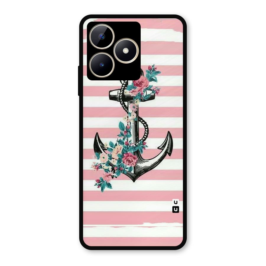 Floral Anchor Metal Back Case for Realme C53