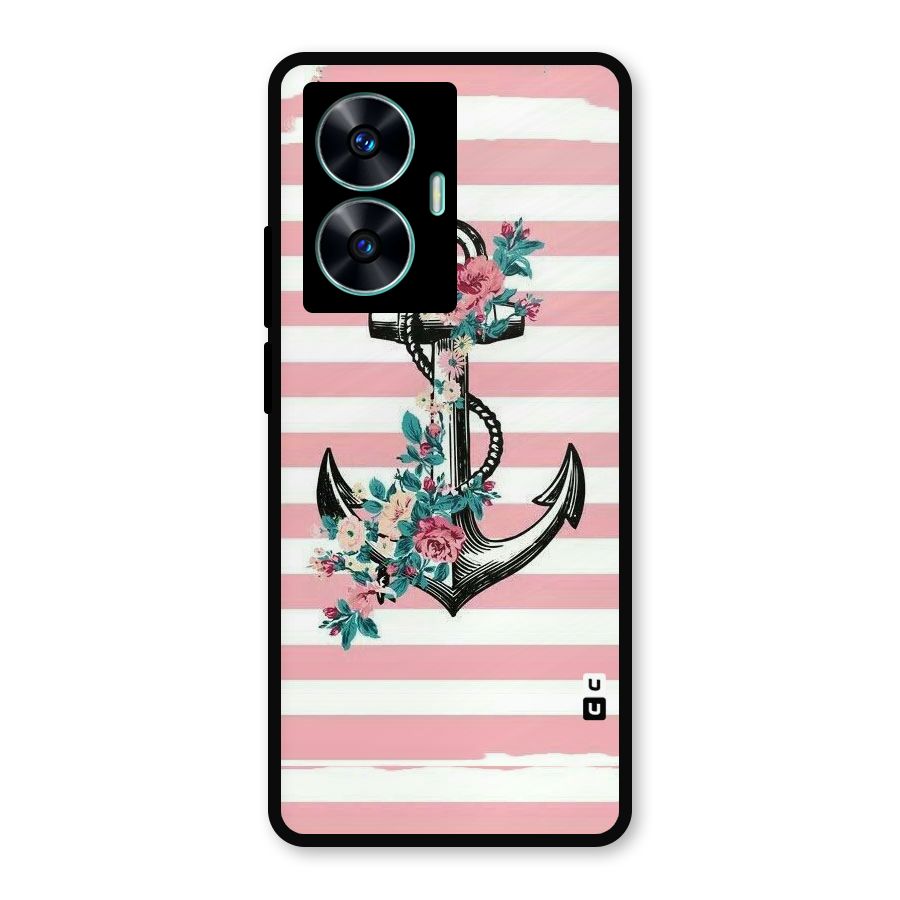 Floral Anchor Metal Back Case for Realme Narzo N55