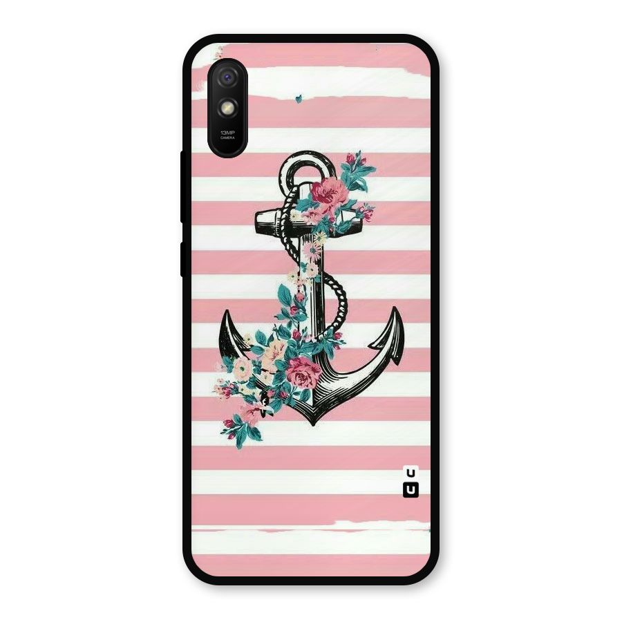 Floral Anchor Metal Back Case for Redmi 9i