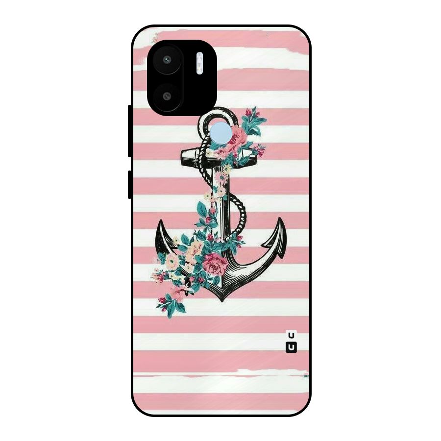 Floral Anchor Metal Back Case for Redmi A1+