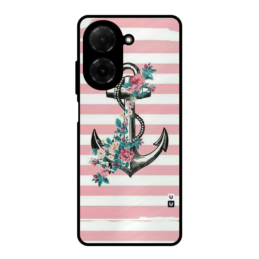 Floral Anchor Metal Back Case for Redmi A5 4G