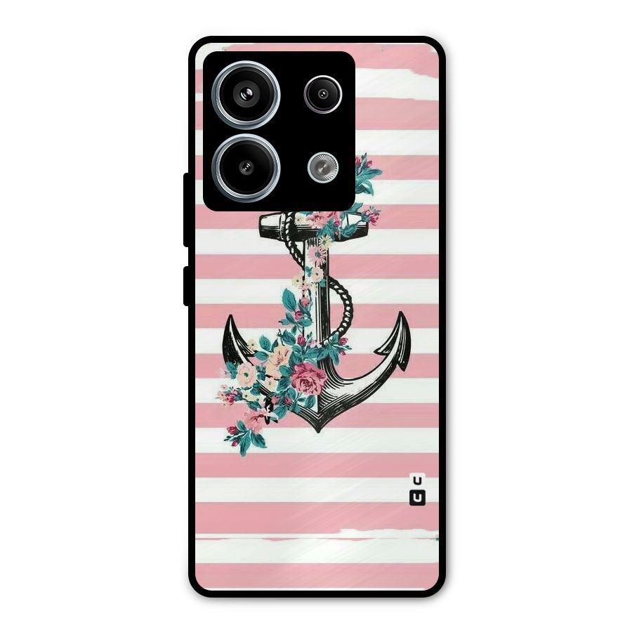 Floral Anchor Metal Back Case for Redmi Note 13 Pro 5G