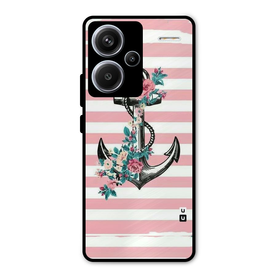 Floral Anchor Metal Back Case for Redmi Note 13 Pro Plus