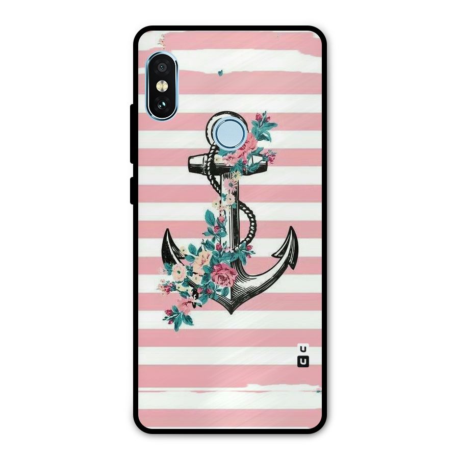 Floral Anchor Metal Back Case for Redmi Note 5 Pro