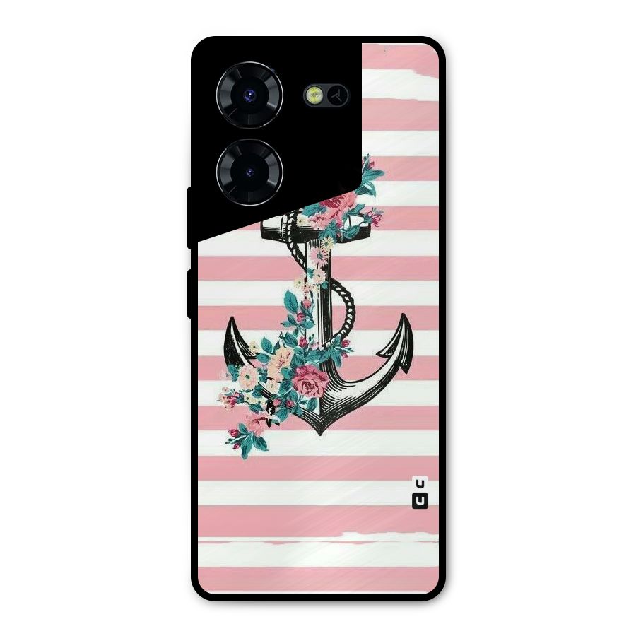 Floral Anchor Metal Back Case for Tecno Pova 5 Pro 5G