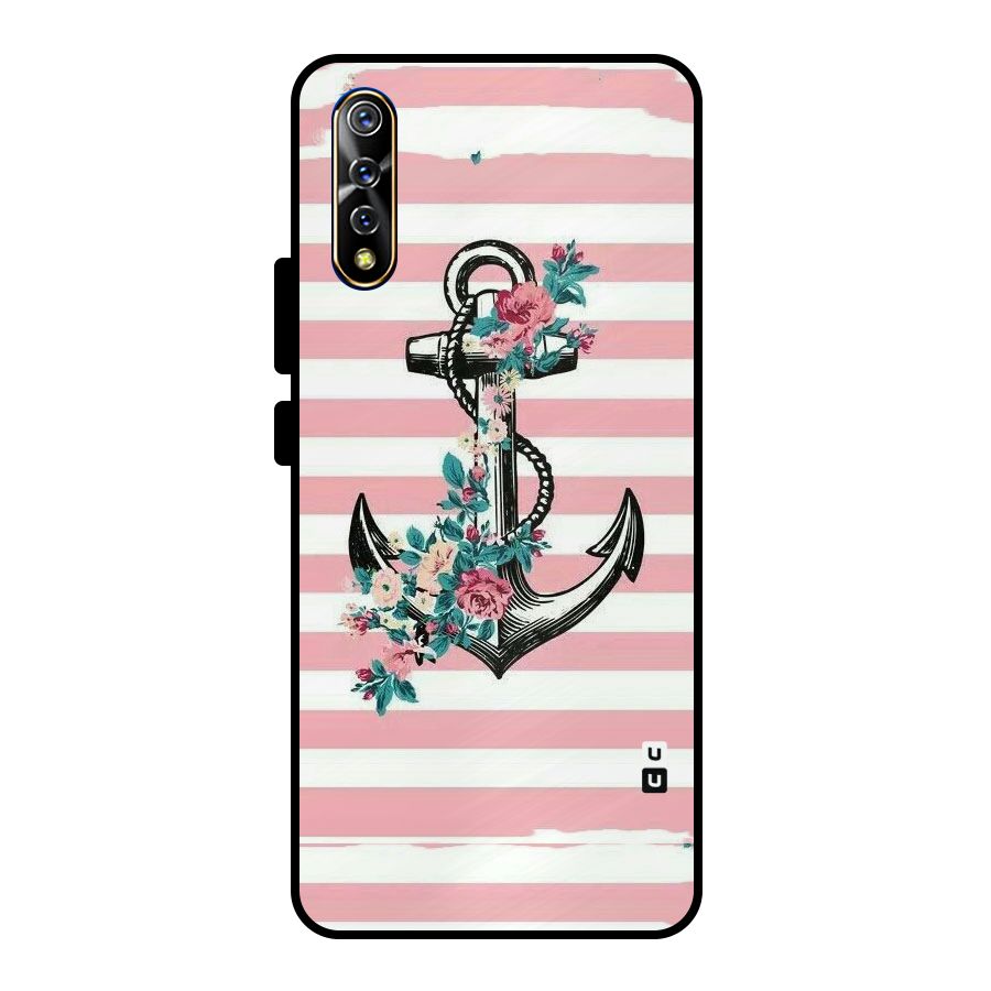 Floral Anchor Metal Back Case for Vivo S1